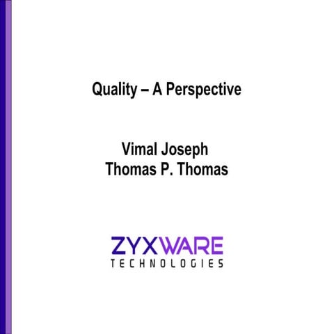 Software Quality - A perspective