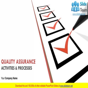 Quality Assurance Activities And Processes PowerPoint Presentation Slides 