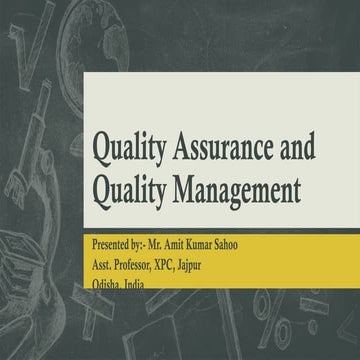 Quality Assurance and Quality Management, B. Pharm 6th Semester-Unit-1