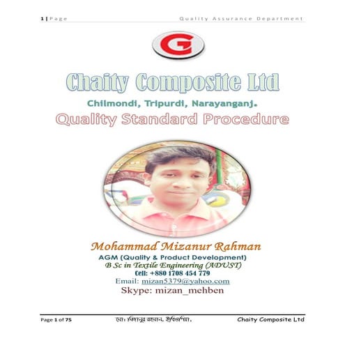 Quality assurance department (sop)