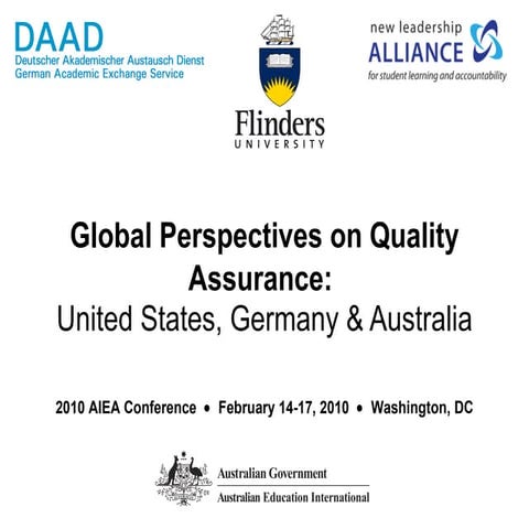 Global Perspectives on Quality Assurance: United States, Germany & Australia