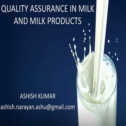 Quality assurance in milk and milk products   copy