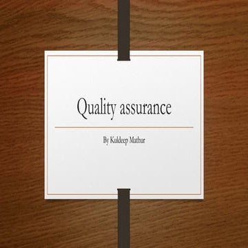 Quality Assurance 
