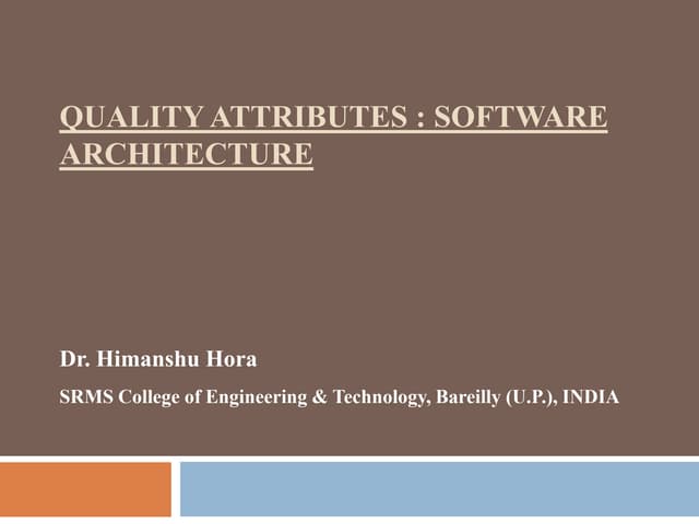 Quality attributes in software architecture