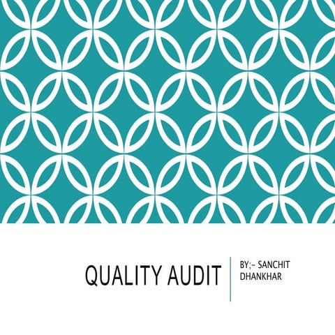 Quality audit- Quality audit is the process of systematic examination of a qu...