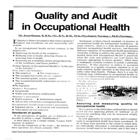 Quality audit industrial health