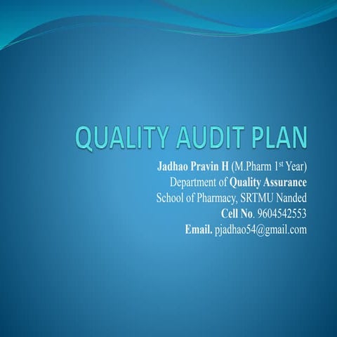 Quality audit plan