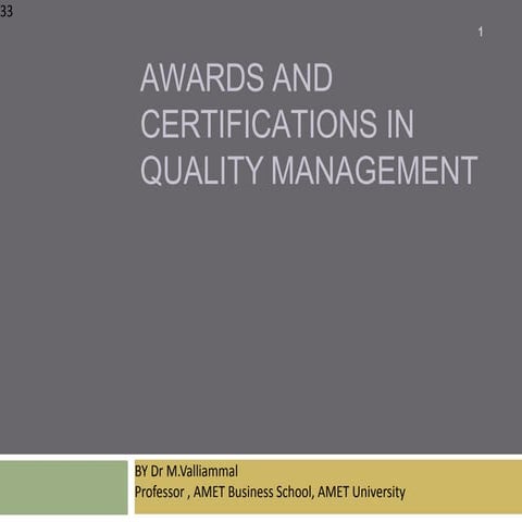 Quality awards & certifications