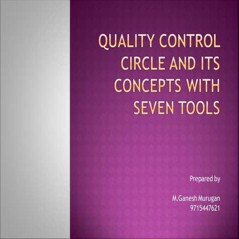 Quality Circles and seven tools conepts and presentation