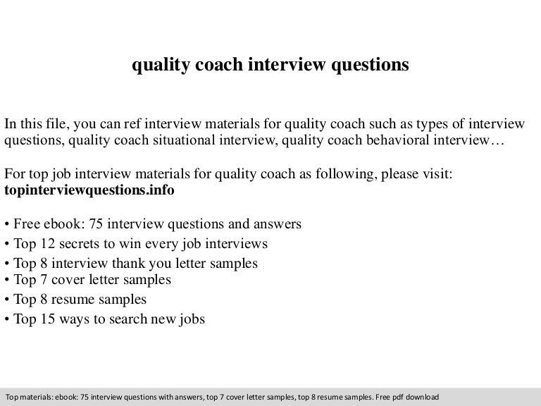 Quality coach interview questions