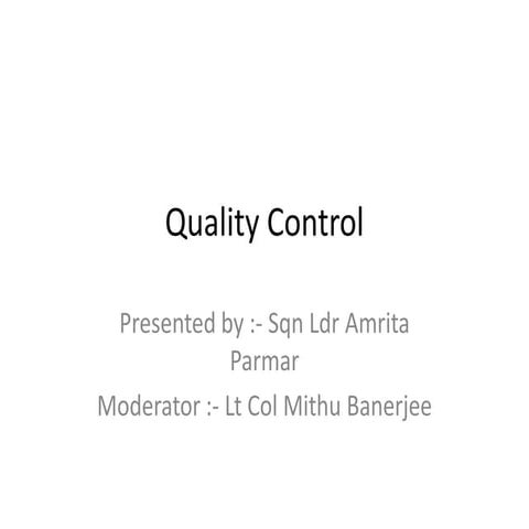 Quality control | PPT