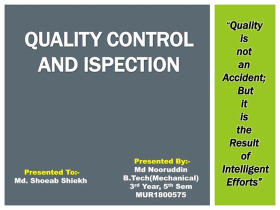 Quality inspection presentation | PPT
