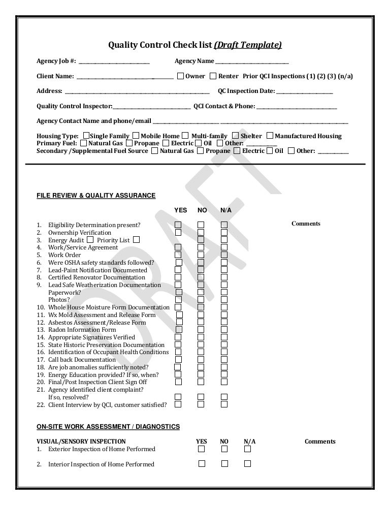 checklist for inspecting a house
