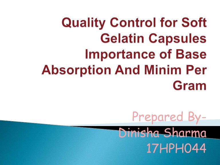Quality control for soft gelatin capsules