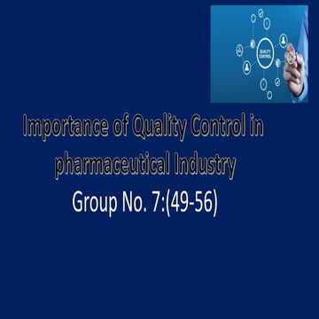 Role of quality assurance in pharmaceutical industry | PPTX