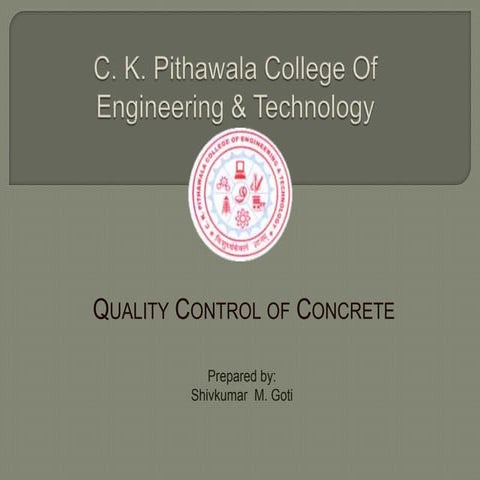 Quality control of concrete