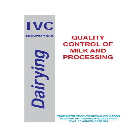 Quality control of milk processing   for finance, subsidy & project related s...