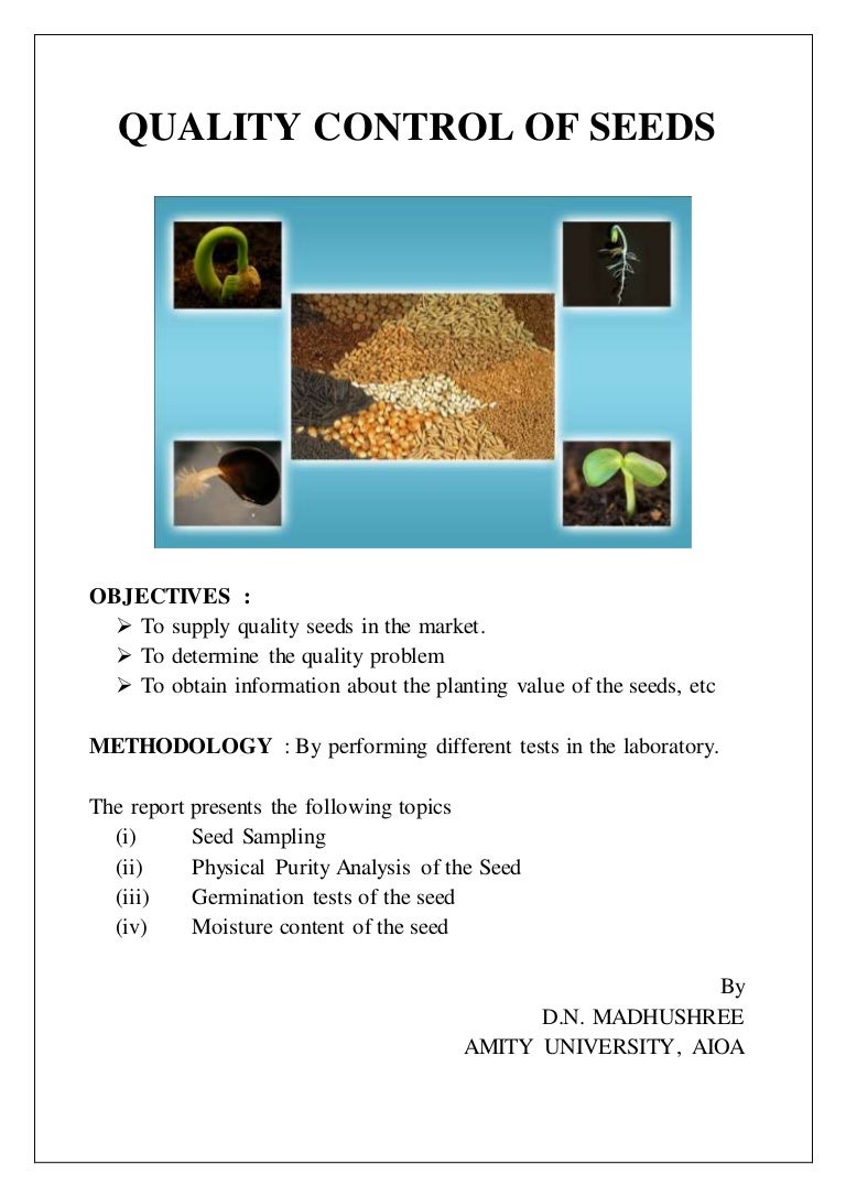 Quality Control Of Seeds