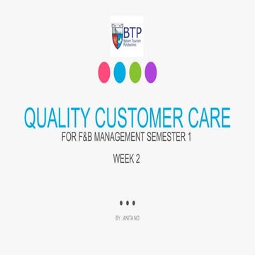 Quality customer care week 2