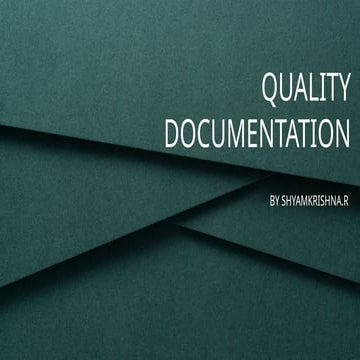 QUALITY DOCUMENTATION (1).pptx quality assurance 6th sem b pharm