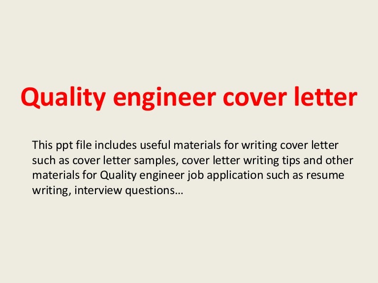 quality cover letter
