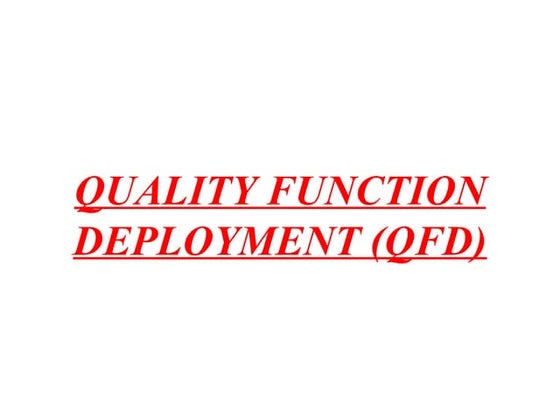 Quality Function Deployment | PPTX