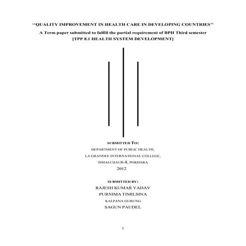 Quality improvement in health care in developing countries | PDF
