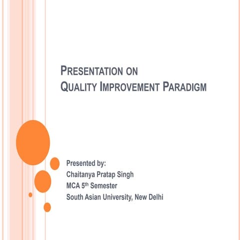 Quality improvement paradigm (QIP)