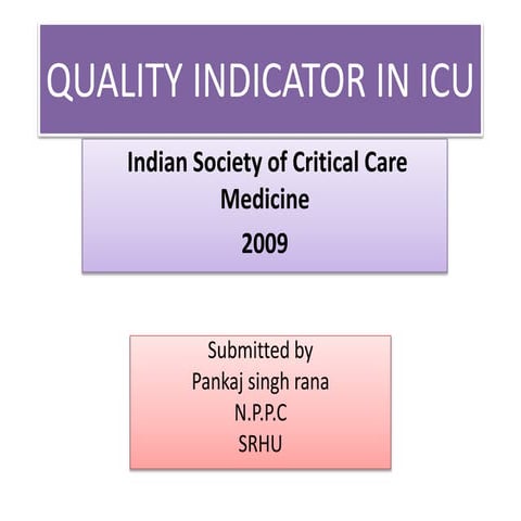 Quality indicator of icu