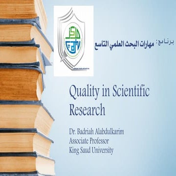 Quality in scientific research final