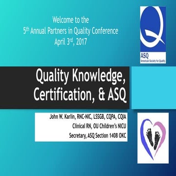Quality Knowledge, Certification, ASQ