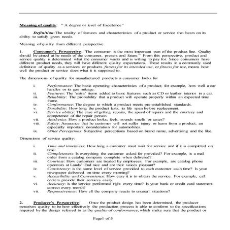 Quality management unit 2 | PDF
