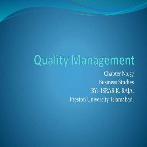 Quality management  