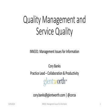 Quality Management and Service Quality