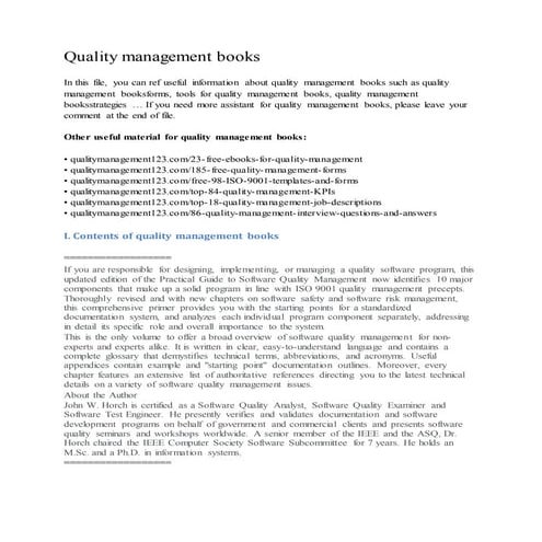 Quality management books
