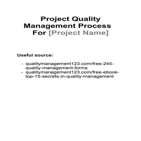 Quality management form