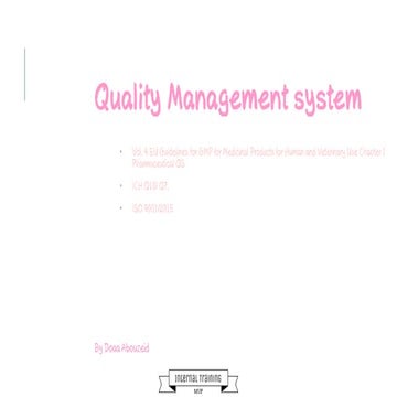 Quality management system