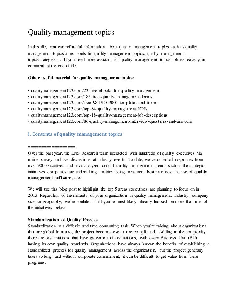 👍 Quality management topics. Call for Papers Quality Management in the 21st Century Enterprises