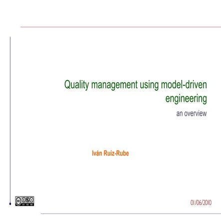 Quality management using mde - an overview