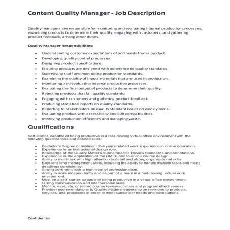 Qa & compliance manager advert | PDF