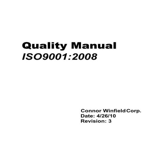 Quality manual for small and medium companies