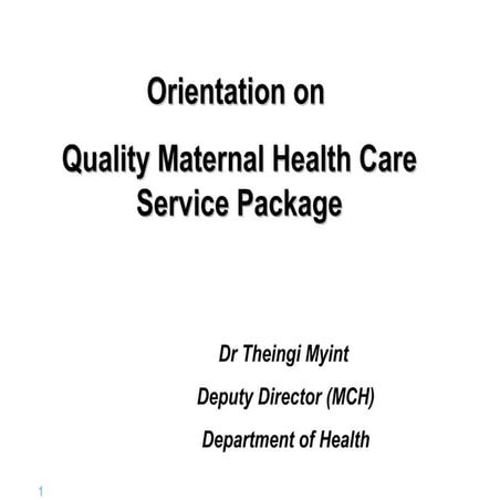 Quality maternal health care services | PPT