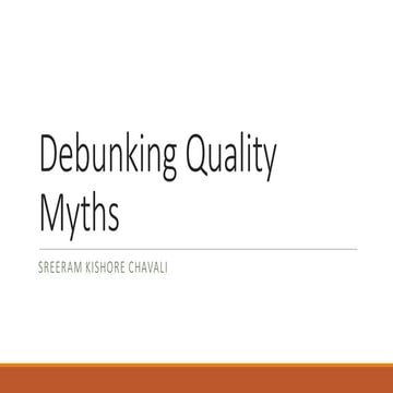 Quality myths