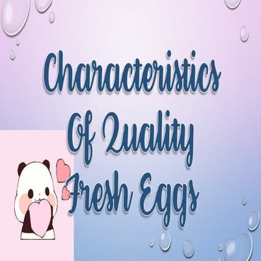 Quality of a fresh eggs