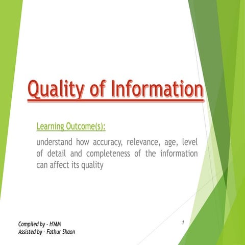 Quality of information