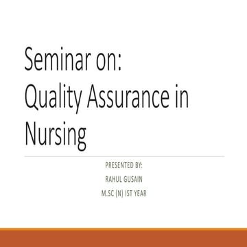 Quality of nursing