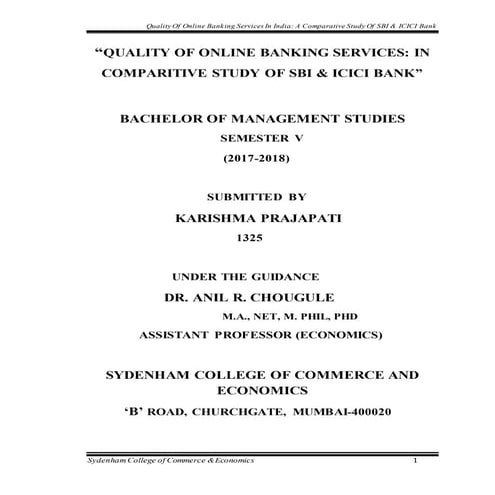 Quality of online banking services a comparative study of sbi &amp; icici bank