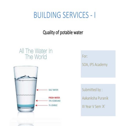Quality of potable water