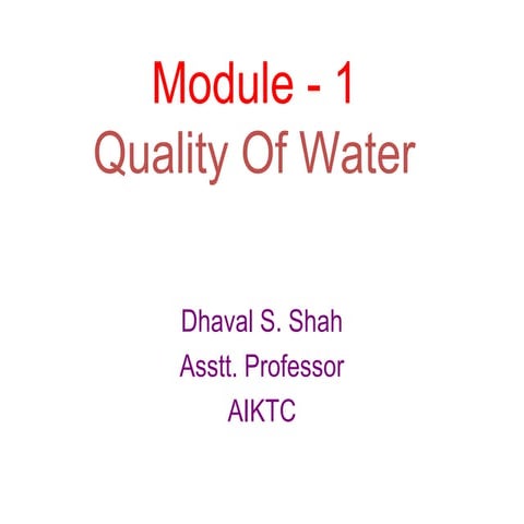 Quality of water - analysis