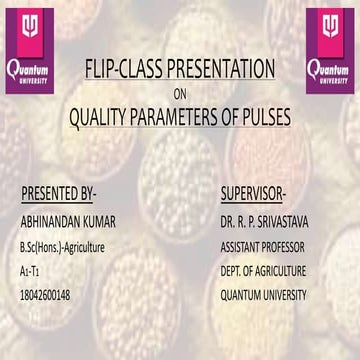 Quality parameters of pulses